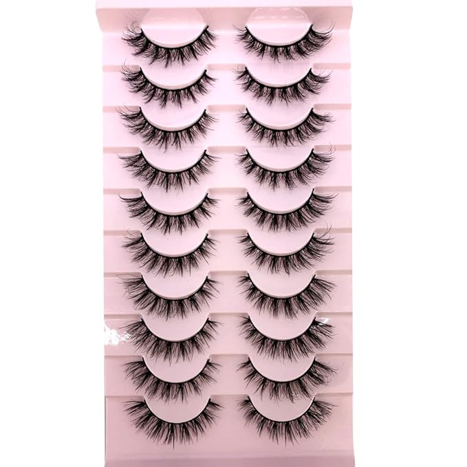 HBZGTLAD Soft Mink Eyelashes 3D Curl Winged End Eye Elongated Fake Lashes Thick Handmade Natural False Eyelash Messy Cross Lash Wholesale (FT-09)