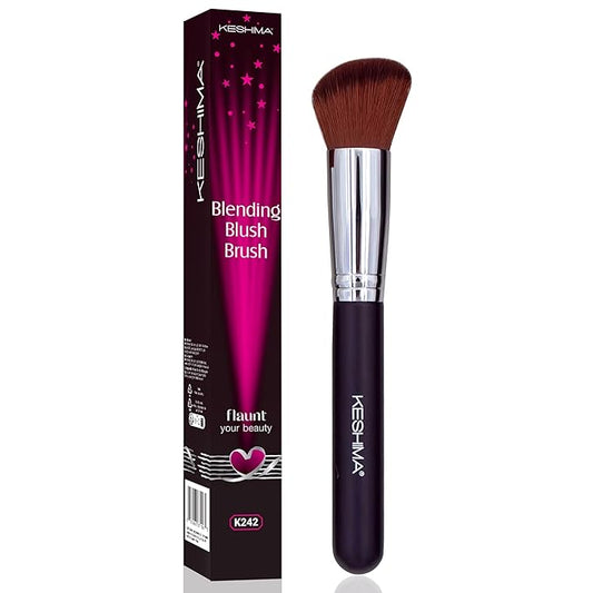 Liquid Blush Brush by Keshima - Dense yet Soft Synthetic Face Makeup Brush for Liquid & Cream Blush, Contour & Bronzer - Blending & Buffing to an Airbrush Finish