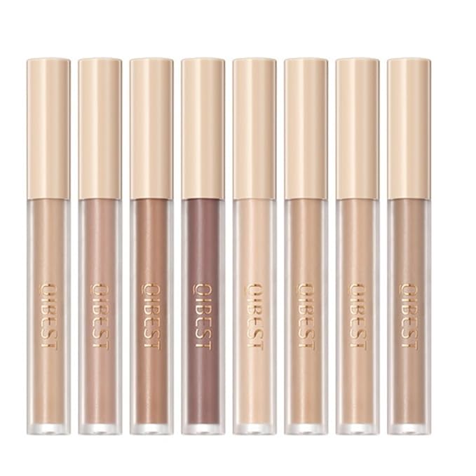 Liquid Eyeshadow Set Matte Brown Toned Eye Shadow Nude Eyeshadow Base Long Lasting(8 Color)#C