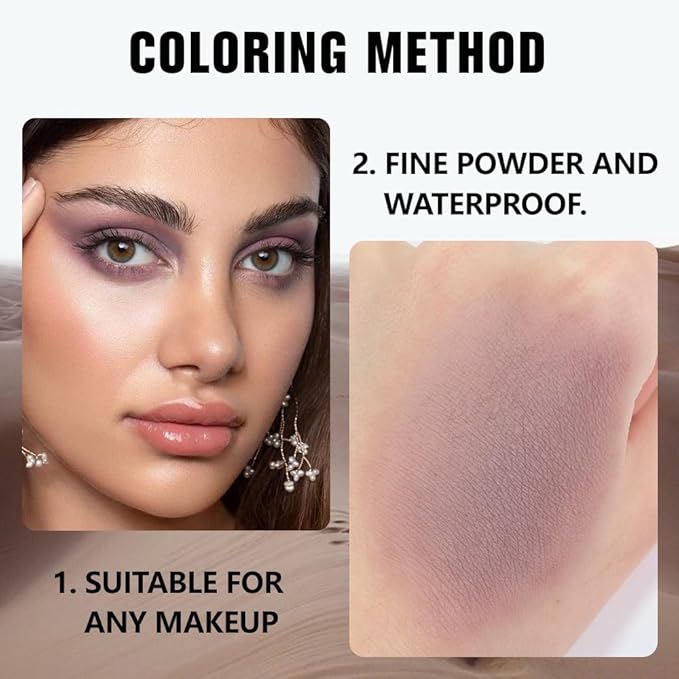 Taupe Matte Single Eyeshadow Makeup, Neutral Powde Eye Shadow for Older Women, Lavender Plum Mauve Matte Eyeshadow Palette Pigmented Waterproof Everyday Natural Eye Makeup, sombras para ojos 05