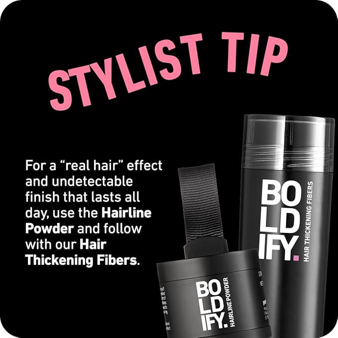 BOLDIFY Hairline Powder (LARGE, 10g) - Root Touch Up Hair Color for Gray Coverage - Bald Spot Concealing Hair Powder for Women & Men - 24-Hour Stain-Proof - White
