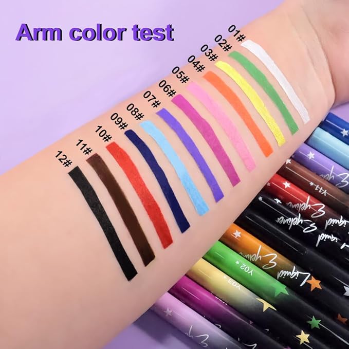 evpct Green Matte Liquid Eyeliner Waterproof Smudge Proof, Green Eye Liner Liquid Liner for Face Body Paint, Long-lasting Eyeliner Waterline Thin Quick-dry Eyeliners Pencil Eye Makeup Stay all Day