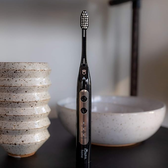 IONIC KISS IONPA DH Home Black Ionic Power Electric Toothbrush Black, Easy-to-use, Brushing Timer, 3 Modes, 2 Soft Extended Filament Brush Heads Made in Japan, You, hyG, DH-311BK