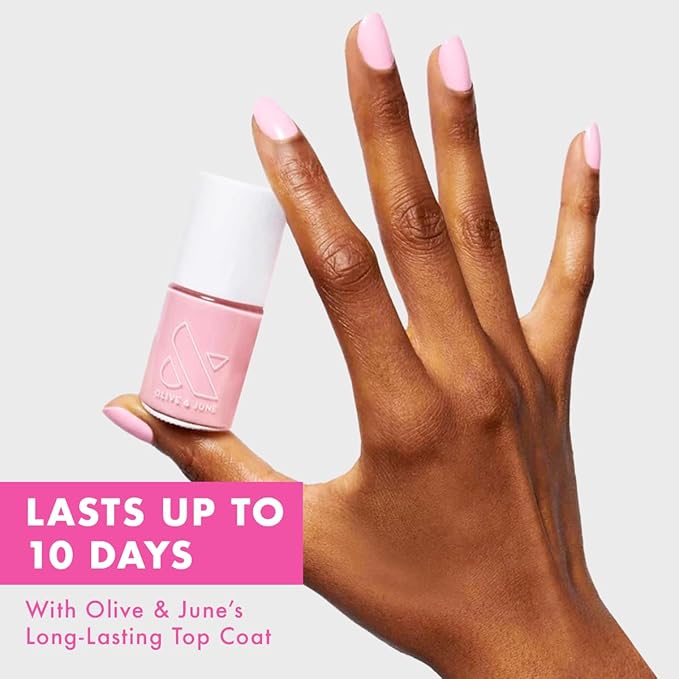 Olive & June Long Lasting Nail Polish | Valentine's Day | Plump, Gel-Like Finish No Lamp Needed | Lasts up to 10 days | Salon-Quality 15-Free, Vegan & Cruelty-Free Chip-Resistant | SE Bubbly Pink