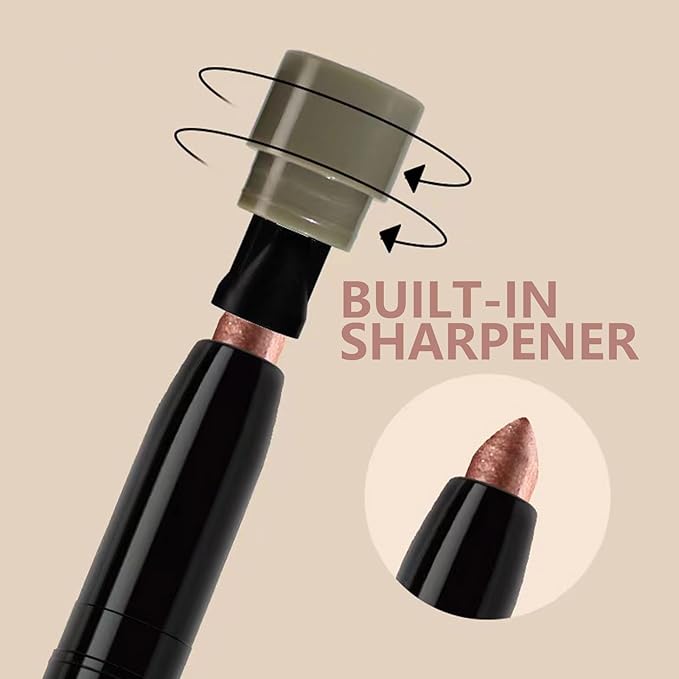 Rose Gold Eyeshadow Stick Smooth Cream Eyeshadow Pencil, Waterproof Long Lasting Eye Shadow Stick, High Pigment Hypoallergenic Highlighter stick Create Multi-Dimensional Eyes Look (03# Rose Gold)