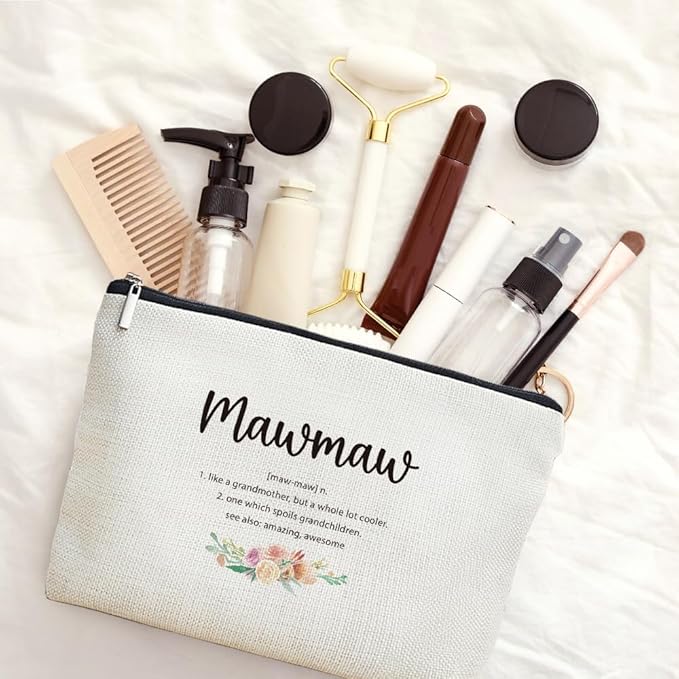 MOTERMATE Mawmaw Gifts Makeup Bag, Mawmaw Gifts for Christmas from Grandkids Cosmetic Bag for Women, Best Grandma Gift from Granddaughter Grandson Toiletry Bags Zipper Makeup Pouch