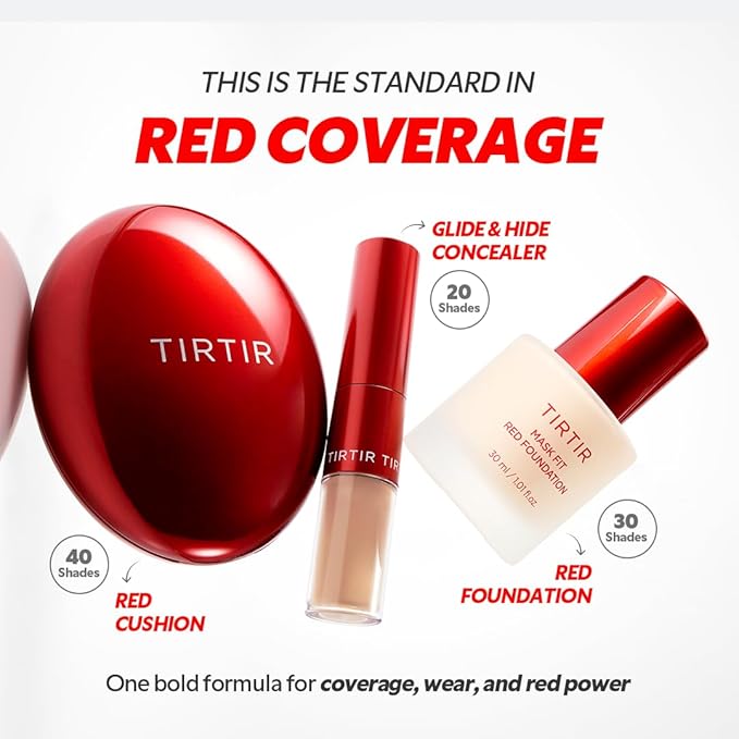 TIRTIR Mask Fit Red FoundationㅣLong Lasting Flawless Coverage, Energy Essence, Lightweight, Hydrating, Pore-Blurring, Breathable Satin Finish, Makeup, Radiant Skin, #23N Sand, 1.01 Fl Oz