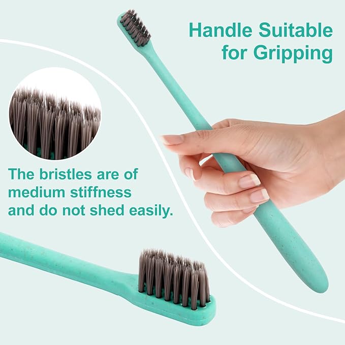 100PCS Disposable Toothbrushes Bulk,Individually Wrapped Travel Toothbrushes for Hotel Camping Travel, Guests & Homeless