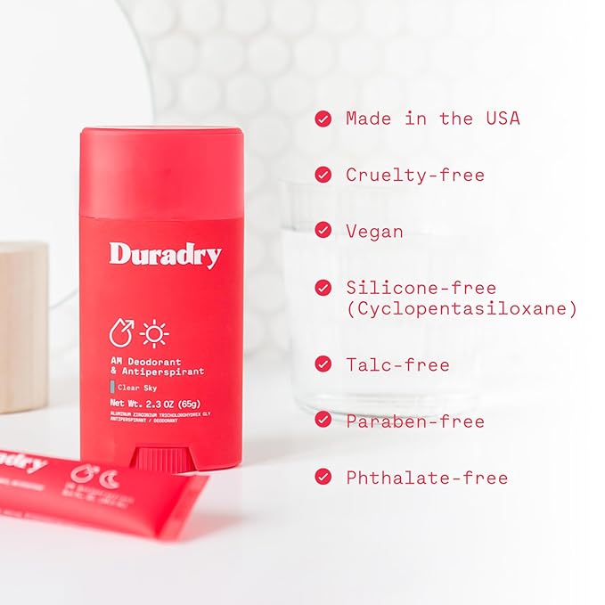Duradry Clinical-Strength Antiperspirant Deodorant for Women and Men – Clean Formula with Natural Ingredients – Odor and Excessive Sweat Protection for Armpits – Barca (SweetWater + Sea Salt)