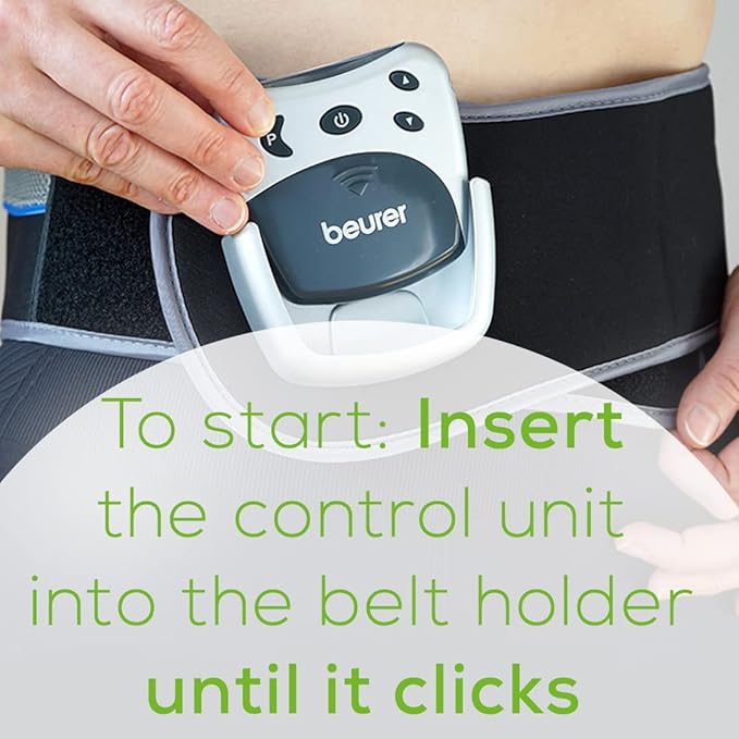 Beurer EM38 Lower Back Pain Relief Belt, TENS Unit Muscle Stimulator | 4 Electrodes | Adjustable & Breathable | Women & Men | Fits 30”-55” Waist | Lower Back Support, Lumbar Support, Back Brace Belt