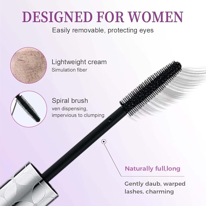 Mascara for Older Women 60 Plus, 2026 New Mascara Volume and Length for Mature Women with Thinning Lashes Mascaras for Older Wemen, Non Clumping Waterproof Long Wear (2pcs)