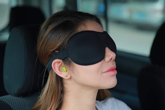 AMAZKER Cute Eye Mask Sleep Mask for Men Women Kids,2 Pack 3D Contoured Cup Sleeping Mask & Blindfold, Concave Molded Night Sleep Mask, Block Out Light (B-Stars, 1 Count (Pack of 1))