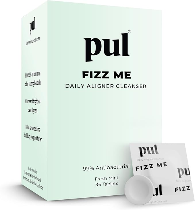 PUL Retainer Cleaner Tablets - Aligner Cleaner for Invisalign and Clear Aligners, Daily Retainer Cleaning Tablets and Denture Cleaner Tablets - Removes Odor, Stains and Plaque - 96 Day Supply