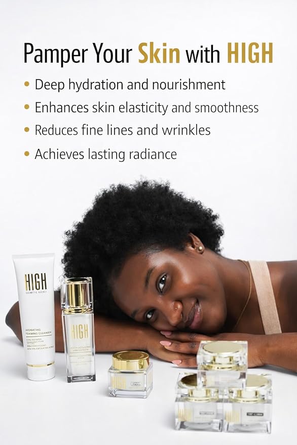 Skin Care Set (5 Pcs) Eternity by High Cosmetic Agency, Complete Anti-Aging Kit with Retinol Night Cream, Vitamin C Serum, Hydrating Cleanser, Eye Cream & Day Moisturizer with SPF 30