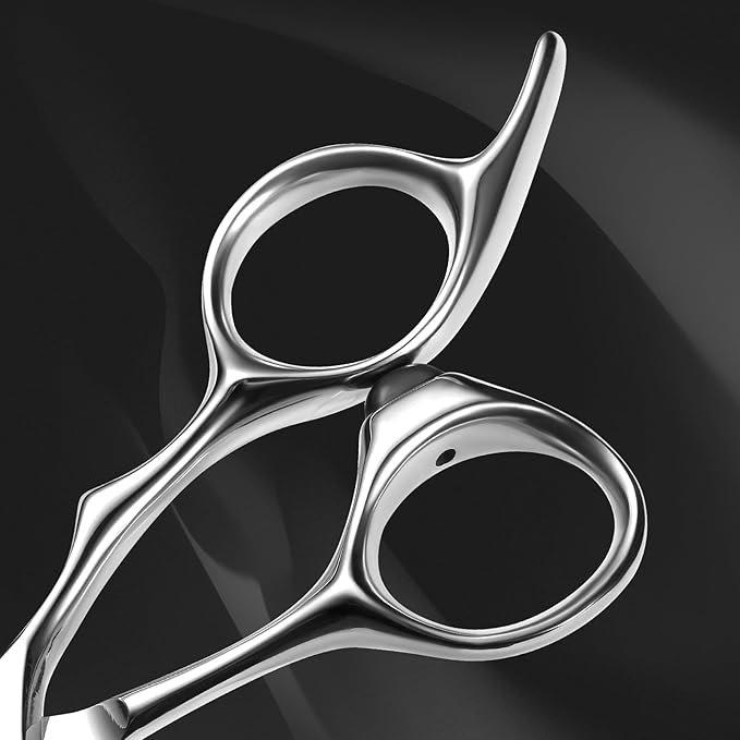 AOLANDUO 6" Professional Hair Shears – Japanese VG10 Steel, Convex Edge with CNC-Wave Blade Design | Upgraded from Aichi 440C | Ergonomic Offset Handle for Barbers & Stylists