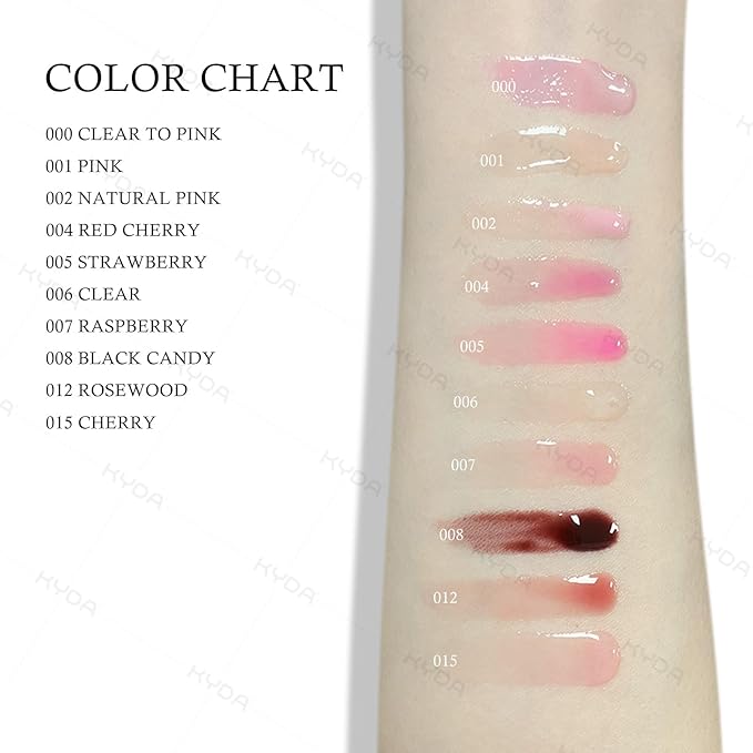 KYDA Hydrating Lip Glow Oil, Moisturizing Lip Oil, Glossy Transparent Plumping Lip Gloss, Tinted Lip Oil for Lip Care and Dry Lips-Raspberry