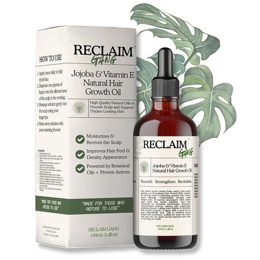 Natural Hair Growth Oil with Pumpkin Seed, Rosemary, Jojoba and Vitamin E, Drug Free Scalp Oil for Thicker Looking Hair, 100 mL