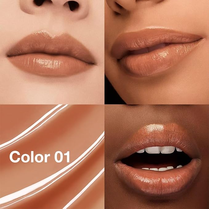 HHLTOH 1Pcs Tinted Lip Balm Moisturizing Lipstick,Waterproof Hydrating Matte Lip Balm for Women,Creamy Natural Color Stain for Dry Lips,Soft Matte Finish with Subtle Scent (#01 Warm Orange Nude Brown)