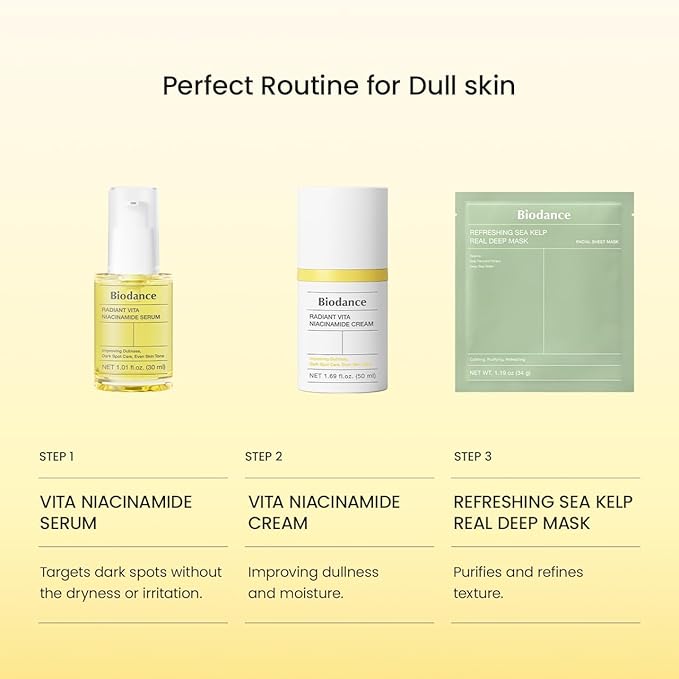 BIODANCE Radiant Vita Niacinamide Cream, Brightening, Dark Spot Correcting Facial Moisturizer, Korean Skin Care, Valentines Day Gifts for Her | 1.69 fl.oz, 50ml