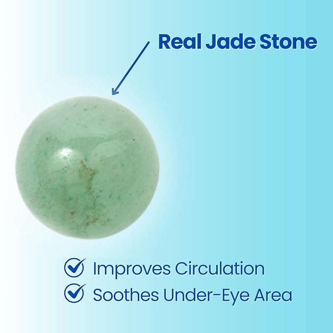 Masque Bar My Ingredients Hydrating Smoothing Under Eye Seru Jade Stone Roller, Under Eye Roller for puffiness, Niacinamide & Hyaluronic Acid Treat Dark Circles, Wrinkles, Travel Essentials, 20ml