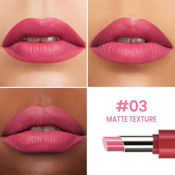 HHLTOH Honey Lipstick Tinted Lip Balm - Matte Tint Cream Lipsticks for All Skin Tones, Hydrating Lip Stain, Can be Buildable Blendable Nourishing Moisturizing Suitable for Women to Every Day Makeup 03