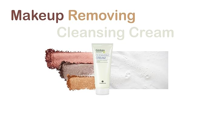 CHARMZONE Ginkgo Natural Cleansing Cream Makeup Remover, Deep Facial Cleanser for All Skin Types, Gentle Hydrating Korean Cleanser with Ginkgo Leaf Extract, Non-Greasy Rinse-Off, 7.06 oz K-Beauty