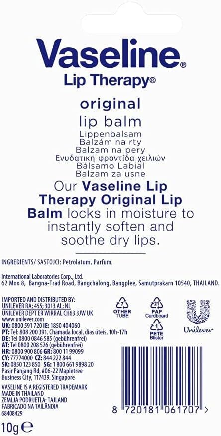 Vaseline Lip Therapy Lip Balm Tube,