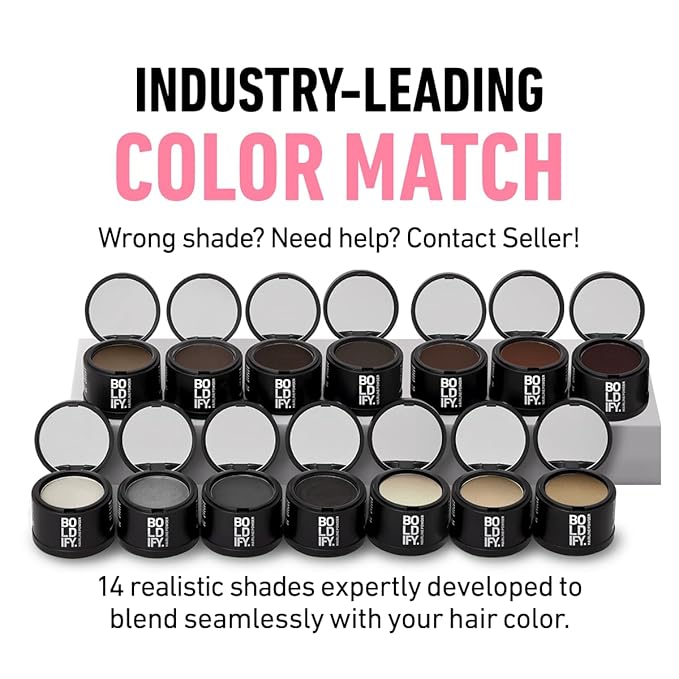 BOLDIFY Hairline Powder - Root Touch Up Hair Color for Gray Coverage - Bald Spot Concealing Hair Powder for Women & Men - 24-Hour Stain-Proof - Dark Brown