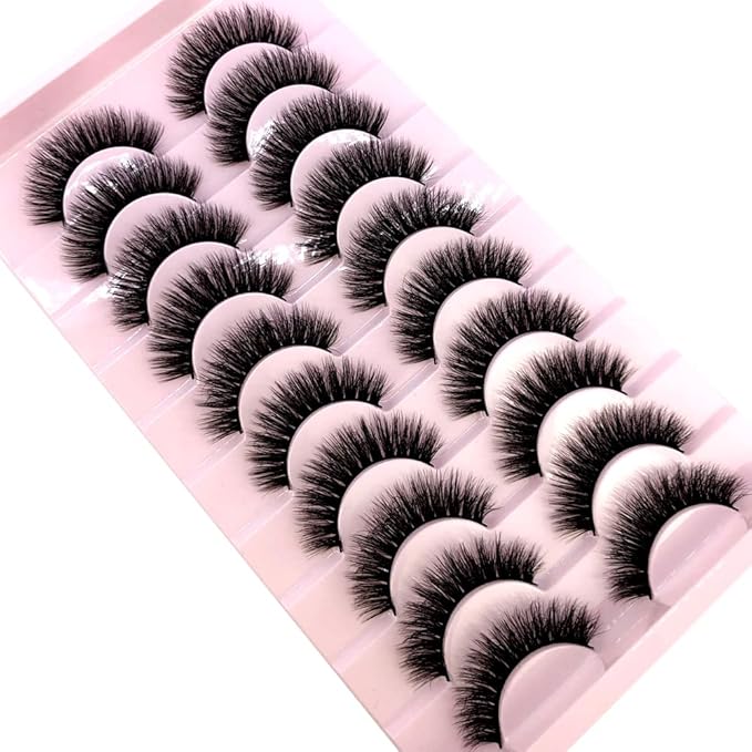HBZGTLAD Soft Mink Eyelashes 3D Curl Winged End Eye Elongated Fake Lashes Thick Handmade Natural False Eyelash Messy Cross Lash Wholesale (FT-07)