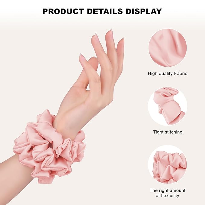 6 Pcs Silk Satin Scrunchies for Hair Sleep Silk Hair Ties for Women Girls Hair Scrunchies for Ponytails Holders Smooth Hair Accessories Gentle on Hair