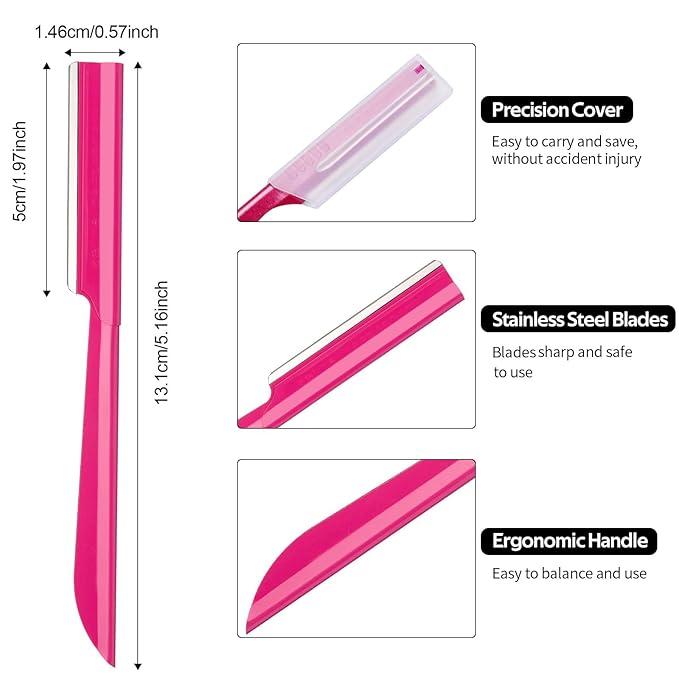 Eyebrow Razor, S.T. Friends 10Pcs Face Razor for Women Exfoliating Dermaplaning Tool, Dermaplane Razor Peach Fuzz Removal, Eyebrow Shaper Trimmer Facial Shaver Help Exfoliate and Smooth the Skin