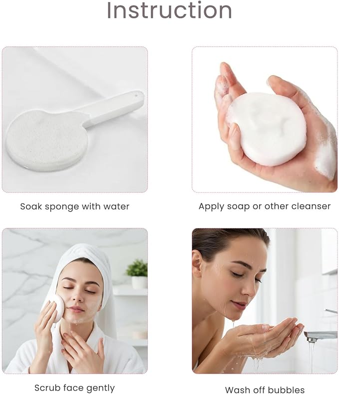 Akariyo 120 PCS-Compressed Facial Sponges,100% Natural Cellulose Face Sponge, Professional Cosmetic Spa Sponges for Daily Facial Cleansing,Exfoliating,Makeup Removal,Travel Skincare Essentials (White)