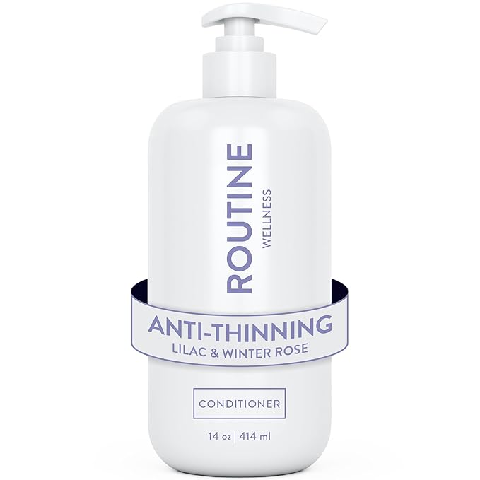 Routine Wellness Anti-Thinning Deep Conditioner for Thinning Hair – Strengthening DHT Blocker Formula for Men & Women – Promotes Fuller-Looking, Healthier Hair – 14 oz Lilac & Winter Rose