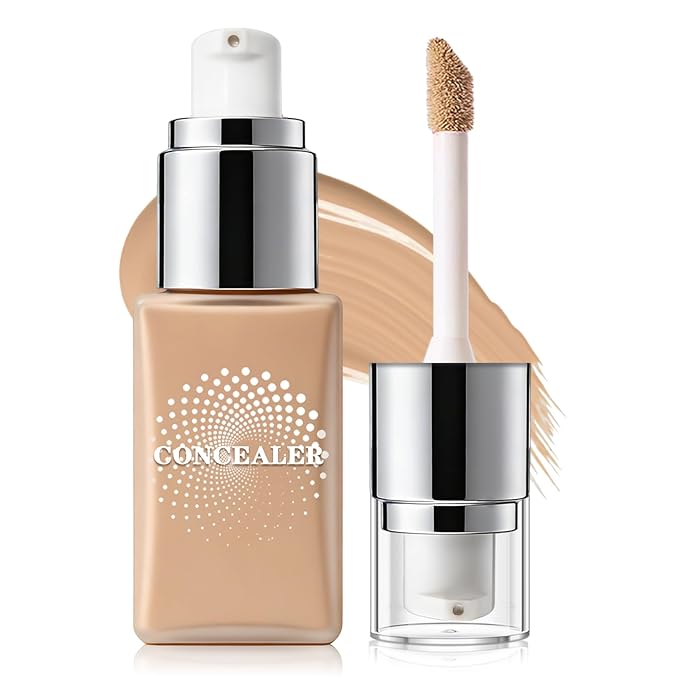 Liquid Concealer, Creamy Texture Full Coverage Matte Finish Concealer for Under Eye, Dark Circles, Fine Lines, Redness & Blemishes, Long-lasting Wear - 02 Medium