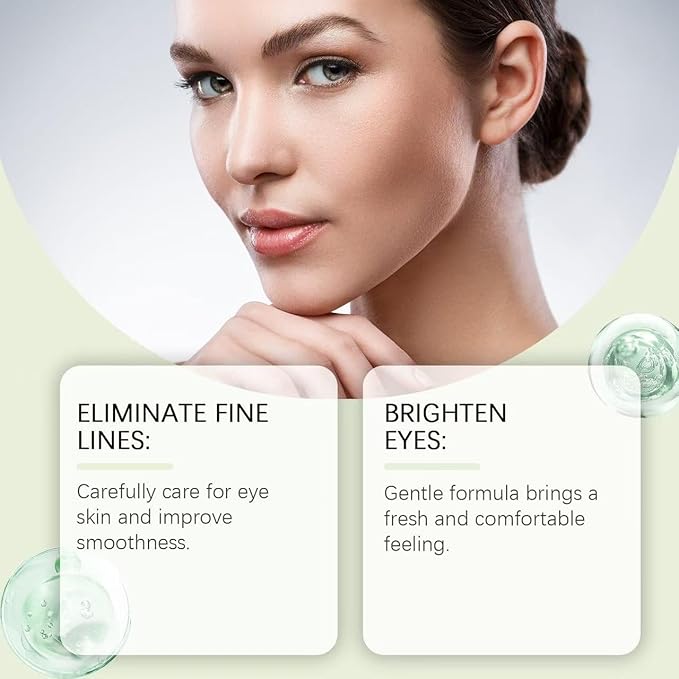 Vegan Collagen Eye Serum - Triple Hyaluronic Acid & Peptide Collagen Serum Improve Skin Elasticity, Reduce Fine Lines & Dark Circles-Skin Care Eye Cream - 0.5fl. oz/15ML
