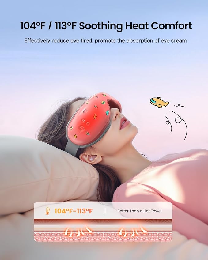 RENPHO Eye Massager with Heat, Valentines Day Gifts for Her Him Birthday Gifts for Women Mom, FSA Eligible HSA Eye Mask for Migraine,Sleep Mask for Dry Eyes Relax, Reduce Strain for Men Dad Eyeris 1