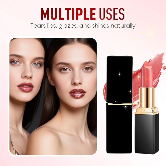 Diamond Glitter Lipstick, 2025 New Velvet Glow Lip Gloss Waterproof Non-sticky Creamy Lipcolor,Long-Lasting Moisturizer Lip Balm with Sparkling Finish Hydrating Lip Stains (A09)