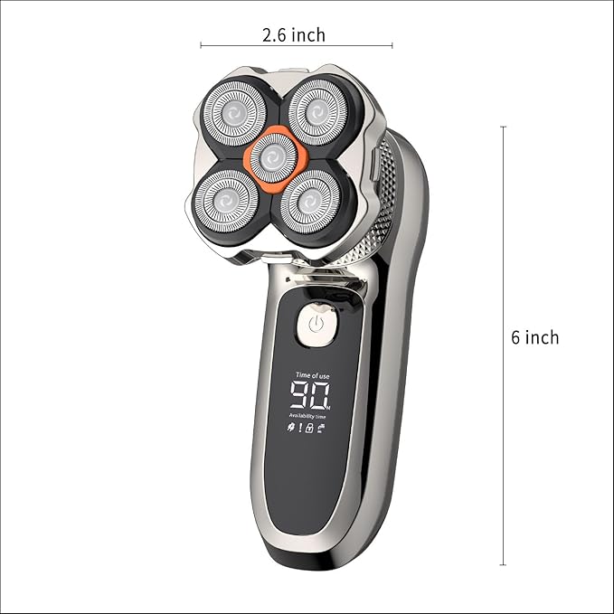 Head Shavers for Bald Men,Electric Razor for Men,IPX7 Waterproof Wet/Dry Bald Head Shaver, Flex Blades for a Close Shave,LED Display Electric Rechargeable Head Shaving Mens Kit with Type-C Charge