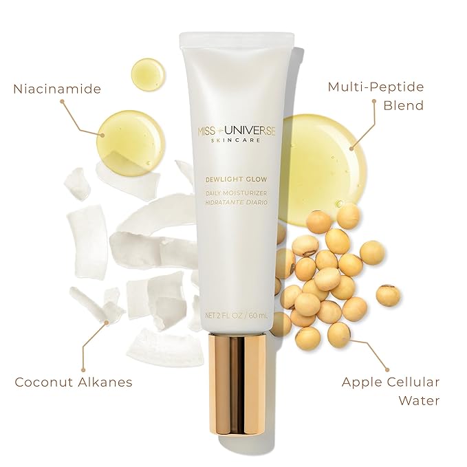 Miss Universe Skincare Dewlight Glow Moisturizer Face Cream 60 mL, Plumping Anti-Aging Hydrating Face Moisturizer for Women and Men, Facial Skin Care Product with Hyaluronic Acid and Niacinamide