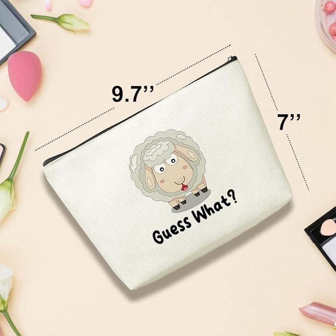 VICBOU Funny Sheeps Makeup Bag Sheep Gifts for Girls Sheep Supplies Accessories Cute Cosmetic Bag for Women Girls Animal Lovers Sister Best Friends Christmas Friendship Birthday Gifts