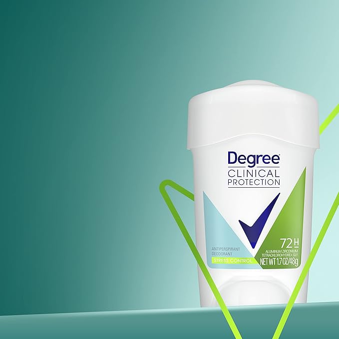 Degree Clinical Protection Antiperspirant Deodorant 72-Hour Sweat & Odor Protection Stress Control Antiperspirant for Women 1.7 oz