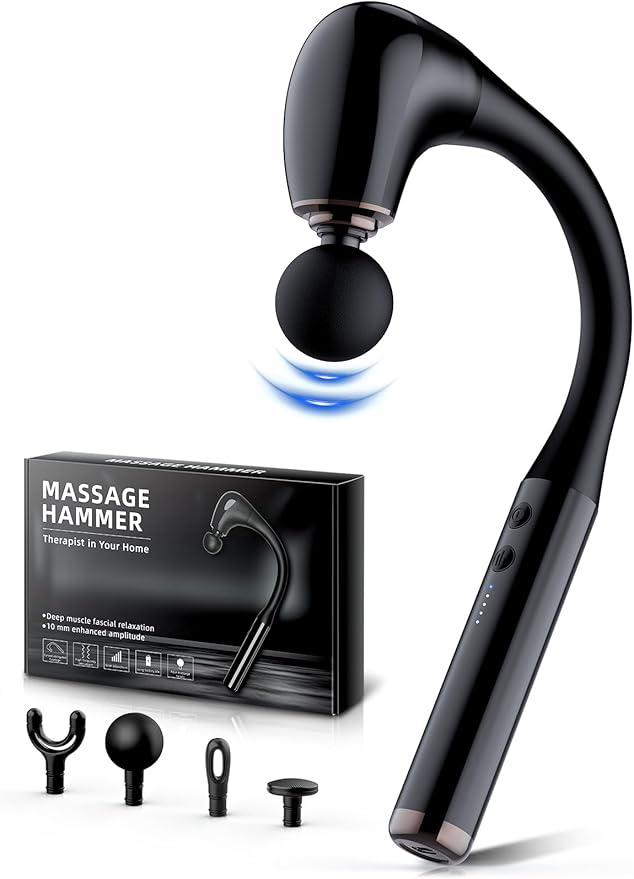 FVZ Massage Gun with Upgraded Extension Handle, 10MM Massage Gun Deep Tissue, Back Massager, Muscles/Neck/Shoulders/Waist/Legs Massager Portable for Pain Relief, Valentines Day Gifts for Him