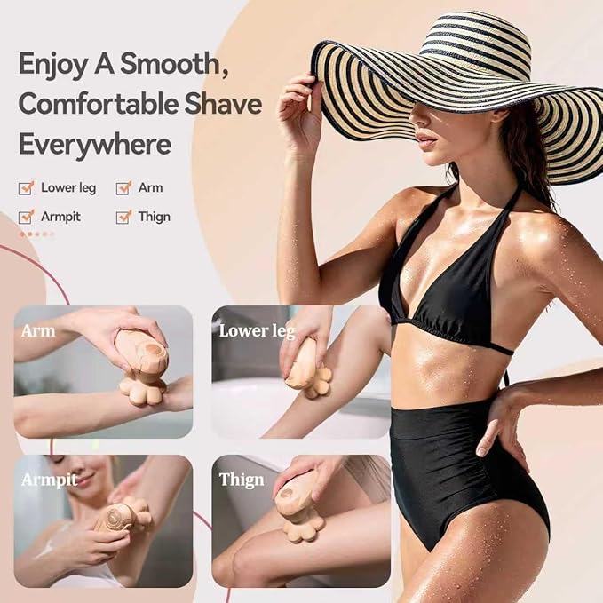 3-in-1 Electric Razor for Women’s Legs & Bald Head, IPX7 Waterproof Wet/Dry Grooming Kit with 7D Magnetic Blade, 120-Min Type-C Rechargeable Razor, Ideal Holiday Gift, Mocha