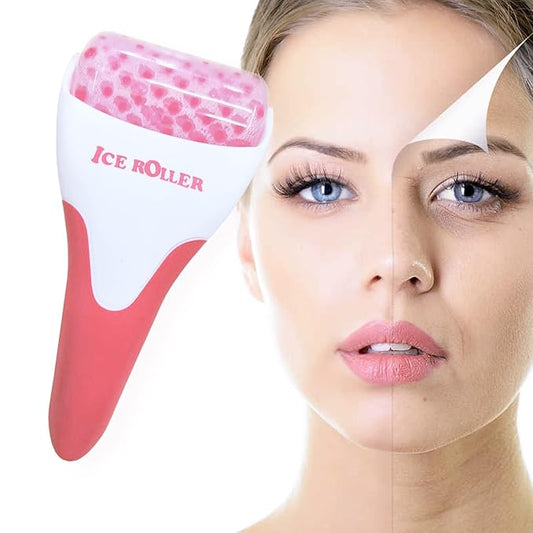 Ice Roller for Face,Cold Facial Massager for Eye Puffiness,Skin Care Tools for Migraine Relief and Blood Circulation (Red)