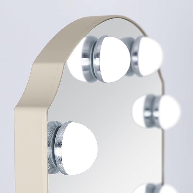 Zadro Scalloped Edge Hollywood LED Vanity Mirror, 12 Dimmable Bulbs, 3 Color Temperatures, 360° Rotation, Angle-Adjustable Tilt, USB-C Plug-in, Large 12" x 19", 1X Viewing Area (Neutral)