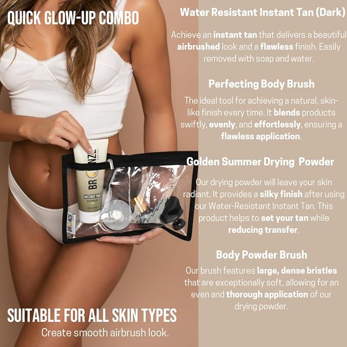 Bronze Cactus Sunless Quick Glow-Up Combo – Fast Acting Self Tanner for Face & Body | Natural Golden Glow, Hydrating and Quick Absorbing Formula for Even, Streak-Free Finish