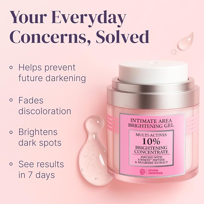 Divine Derriere Intimate Dark Spot Remover for Body, Face, Bikini and Sensitive Areas - Dark Spot Corrector Cream for Intimate Areas Contains Mulberry Extract, Alpha Arbutin, Peptide