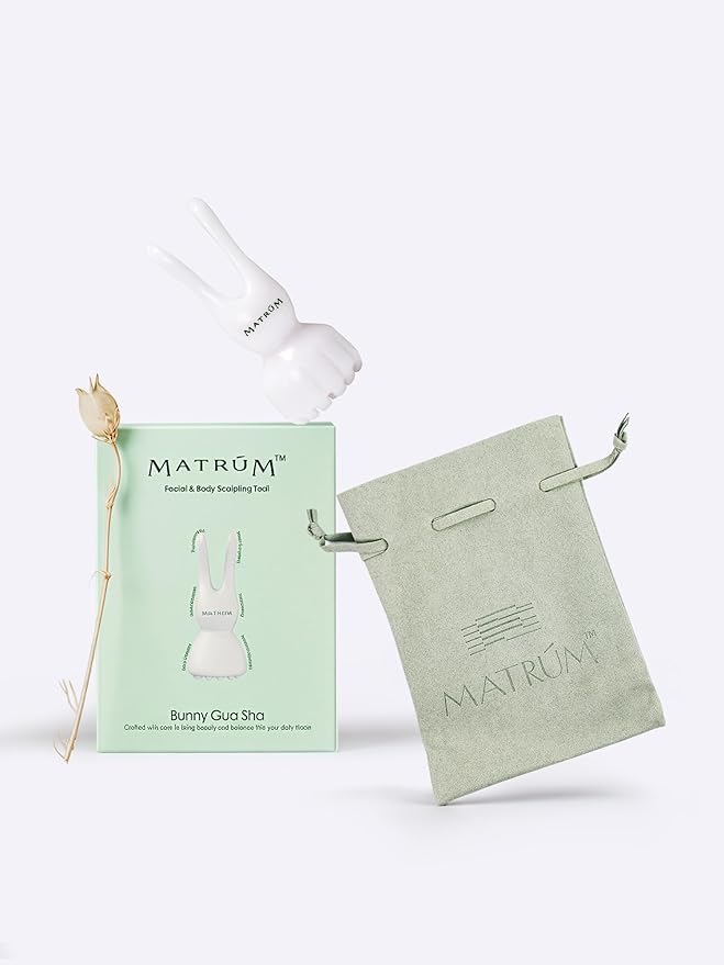 MATRÚM Bunny Gua Sha, Guasha Tool for Face & Body, Gua Sha Facial Tools for Lymphatic Drainage Massage, Body Gua Sha Tool for Neck, Scalp & Shoulders, De-Puff & Sculpt