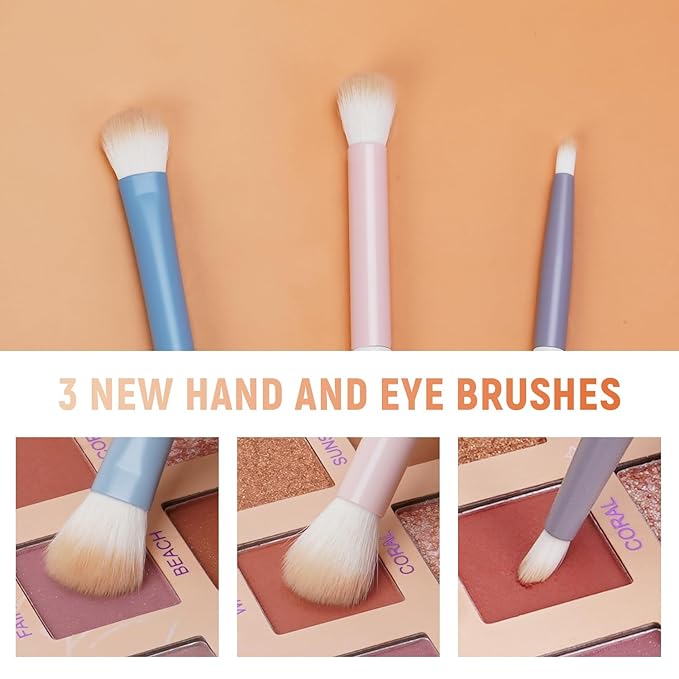 LULUCOLORS 3-Piece Eye Makeup Brush Set with 20 Cotton Sticks – Soft, Dense Synthetic Bristles, Professional Eyeshadow Blending Brushes for Smooth Application – Includes Storage Pouch