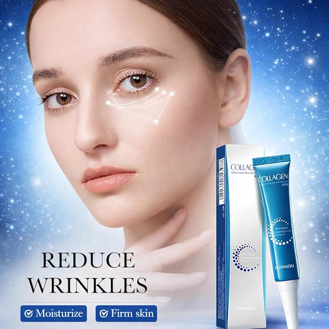 SHAIVII Collagen Eye Cream with Nicotinamide for Dark Circles & Puffiness, Under-Eye Firming Moisturizer with Hyaluronic Acid & Glycerin, Anti-Wrinkle Care for Men & Women